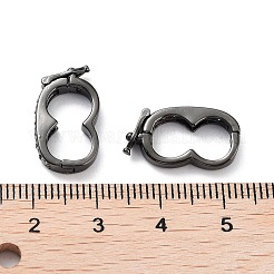 Rack Plating Brass Micro Pave Cubic Zirconia Twister Clasps&nbsp;ZIRC-I012-16B-RS