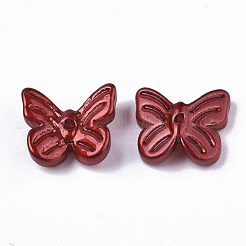 塗装ガラスチャームをスプレー  蝶  暗赤色  7x11x3mm  穴：1.2mm&nbsp;GLAA-N035-08A-H01
