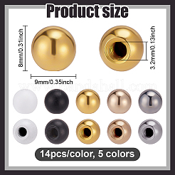 鉄製丸ナット 70色 5個  雌ねじローレット装飾  照明器具 金物  ミックスカラー  9x8mm  14個/カラー&nbsp;FIND-BC0014-55