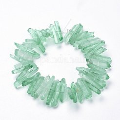 天然石クオーツクリスタルビーズ連売り  染め  柱  15~30x4~8x4~7mm  穴：1mm  8インチ&nbsp;G-K181-B