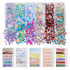 5袋5スタイルプラスチックネイルアートグリッタースパンコール  マニキュアパイルレット装飾  混合図形  1~6x1.5~6mm  1バッグ/スタイル&nbsp;MRMJ-TA0001-32