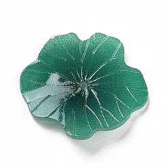 不透明なアクリルビーズ  熱収縮ピース付き  蓮の葉  19x21.5x1mm  穴：1mm&nbsp;LS-SACR-E002-07