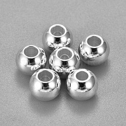 304ステンレススチールビーズ  ラウンド  銀  8x7mm  穴：3mm&nbsp;STAS-D448-066S