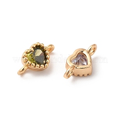 Brass Pave Glass Connector Charms&nbsp;KK-C062-008G