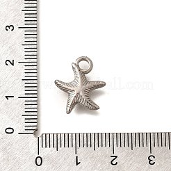 304ステンレスペンダント  ヒトデのチャーム  変色防止  ステンレス鋼色  16.5x14x3.5mm  穴：2.5mm&nbsp;STAS-P381-03P