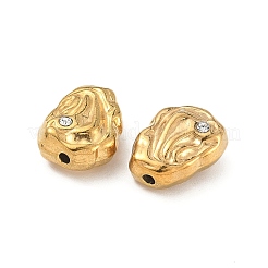 304ステンレススチールクリスタルラインストーンビーズ  18KGP本金メッキ  オーバル  13x9.5x6mm  穴：1.2mm&nbsp;LS-STAS-U050-01F-G