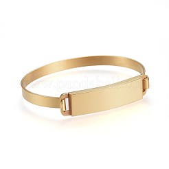 304ステンレススチールIDバングル  ゴールドカラー  2インチ（5.2cm）x2-1/2インチ（6.4cm）&nbsp;BJEW-F354-12G