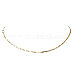 304 Stainless Steel Twisted Chain Paperclip Chain Necklaces&nbsp;NJEW-JN05781-02
