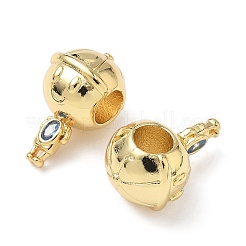 Boy Brass Cubic Zirconia European Beads&nbsp;KK-Q068-21B-G