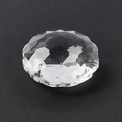 クリアガラスペンダント  シャンデリアクリスタル吊り下げペンダント用  多面カット  花  透明  45x44x20mm  穴：2mm&nbsp;GLAA-F118-10