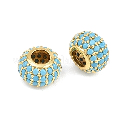 Brass Micro Pave Cubic Zirconia European Beads&nbsp;RB-CBAB488-01