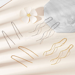 4 Pairs 4 Style Stainless Steel Chain Tassel Ear Threads&nbsp;EJEW-AN0002-91