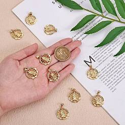 10Pcs Rack Plating Brass Micro Pave Cubic Zirconia Pendants&nbsp;KK-SZ0001-78