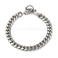 304 Stainless Steel Cuban Link Chain Bracelets for Women&nbsp;BJEW-G779-03P