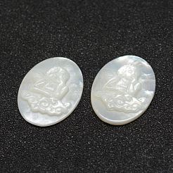 Shell Cameo Cabochons&nbsp;SSHEL-G015-28-15x20mm