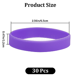 Flat Plain Silicone Cord Bracelet for Men Women&nbsp;BJEW-WH0016-32E