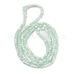 つや消しクラックルガラスビーズ連売り  ロンデル  アクアマリン  4.5x3.5mm  穴：0.8mm  約222個/連  30.71''~31.10''（78~79センチメートル）&nbsp;GLAA-U001-4mm-M01