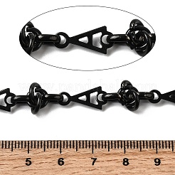 304ステンレス鋼の三角リンクチェーン  溶接されていない  イオンプレーティング（ip）  ブラック  16.5x7.5x1mm&nbsp;CHS-Z007-04B
