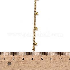 304ステンレススチールボールタッセルツイストチェーンYネックレス（女性用）  ゴールドカラー  15-7/8インチ（40.3cm）&nbsp;NJEW-Z085-01G