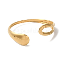Stainless Steel Open Cuff Bangles for Women&nbsp;BJEW-G719-16G