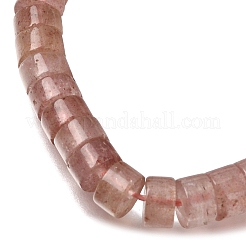 天然石ストロベリークォーツビーズ連売り  ヒシビーズ  フラットラウンド/ディスク  6x3~3.5mm  穴：0.8mm  約54~55個/連  7.38''~7.54''（18.75~19.15センチメートル）&nbsp;GG-CBA8682-B02