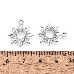 ラックメッキ合金ラインストーンペンダント  太陽  カドミウムフリー＆ニッケルフリー＆鉛フリー  プラチナ  ミックスカラー  19x16.5x2mm  穴：1.6mm&nbsp;PALLOY-T091-20M-P
