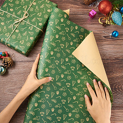 花のギフト包装紙  クリスマスラッピング包装材料  シーグリーン  680x480x0.1mm  20個/セット&nbsp;DIY-TAC0020-52B