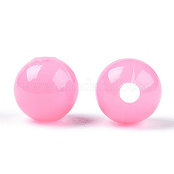 不透明なプラスチックビーズ  ラウンド  パールピンク  6x5.5mm  穴：1.8mm  約4790個/500g&nbsp;KY-T005-6mm-602
