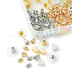 142Pcs 8 Style Brass & Silicone Earring Nuts&nbsp;KK-YW0001-44