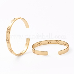 Brass Micro Pave Cubic Zirconia Cuff Bangles&nbsp;BJEW-Z001-02B