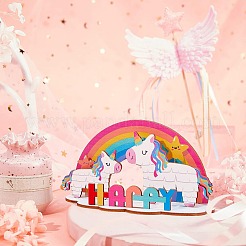 Basswood Cake Insert Card Decoration&nbsp;DIY-WH0016-69