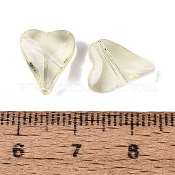 透明ガラスビーズ  ハート  染められ、ハートが入った  ミックスカラー  12x10x5~5.5mm  穴：1~1.2mm  約1587個/1000g&nbsp;DGLA-N022-01