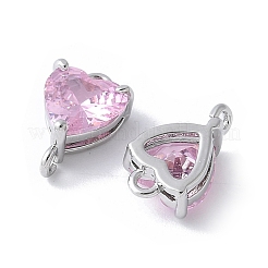 Brass Pave Cubic Zirconia Connector Charms&nbsp;KK-F892-53P-10