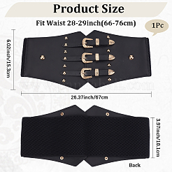 1Pc Imitation Leather Elastic Waist Belts with Alloy Rivets for Men and Women&nbsp;AJEW-CL0002-89