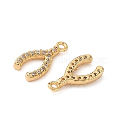 Brass Micro Pave Clear Cubic Zirconia Charms&nbsp;KK-B160-27G