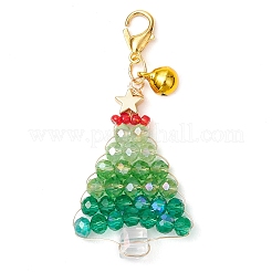 Christmas Trees Glass Beaded Pendant Decorations&nbsp;HJEW-JM02537