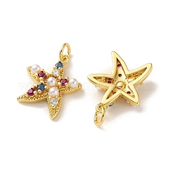 Brass Micro Pave Cubic Zirconia Charms&nbsp;KK-P351-04B-G
