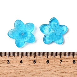 ガラスビーズ  スター  ディープスカイブルー  20.5x21.5x5.5mm  穴：1.6mm&nbsp;GLAA-D303-12C