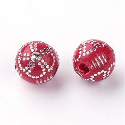 メッキアクリルビーズ  シルバーライン入り  ラウンド  ミックスカラー  8mm  穴：2mm  約1720個/500g&nbsp;PACR-Q113-06