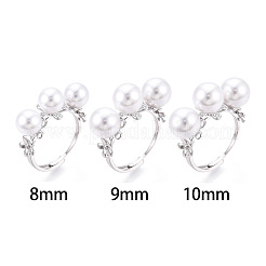Flower Brass Micro Pave Clear Cubic Zirconia Adjustable Ring Settings&nbsp;KK-T076-57P