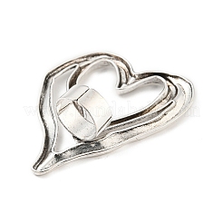 合金の調節可能なリング  女性のためのジュエリー  アンティークシルバー  usサイズ3/4（17.9mm）&nbsp;LS-RJEW-K260-01B-AS
