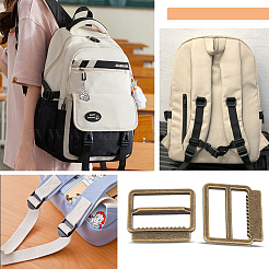 合金バックル留め具36個  ウェビング用  ストラップバッグ  服飾材料  アンティークブロンズ  20x22.5x3mm  穴：19mm&nbsp;FIND-BC0004-76AB
