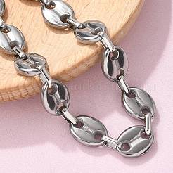 304 Stainless Steel Oval Link Chains Bracelets for Men & Women&nbsp;BJEW-D042-52P