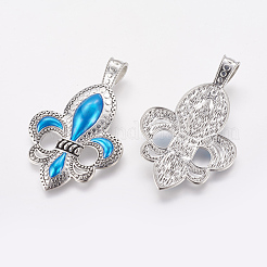 Antique Silver Tone Alloy Enamel Pendants&nbsp;PALLOY-N0072-06