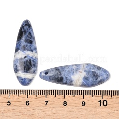 天然石ソーダライトペンダント  ティアドロップチャーム  38~38.5x13~13.5x4~5mm  穴：1.6mm&nbsp;G-K381-27