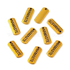 Tibetan Style Alloy Rectangle with Word Namaste Pendants&nbsp;TIBEP-Q043-067AG-RS