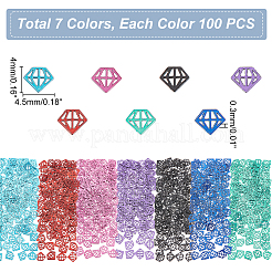 700Pcs 7 Colors Diamond Shape Spray Painted 430 Stainless Steel Cabochons&nbsp;MRMJ-UN0001-009