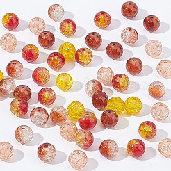5 Colors Spray Painted & Baking Paint Crackle Glass Beads&nbsp;CCG-PH0003-17