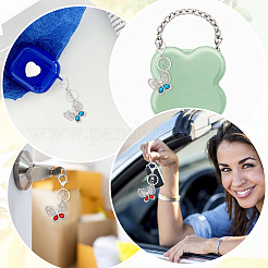 2Pcs 2 Colors Alloy Rhinestone Keychain&nbsp;KEYC-WR0001-06
