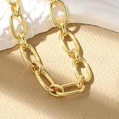 Brass Oval Link Chain Bracelets for Women Men&nbsp;BJEW-K273-15G